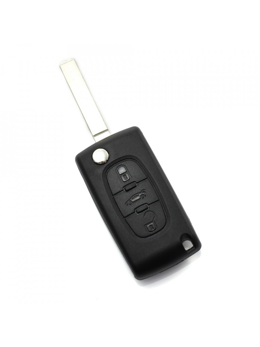 Citroen / Peugeot 307 - Carcasa tip cheie briceag 3 butoane, lama VA2-SH3, cu suport baterie, buton portbagaj