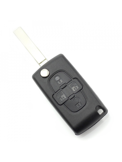 Citroen / Peugeot - Carcasa tip cheie briceag cu 4 butoane, fara suport baterie, lama tip HU83-SH4