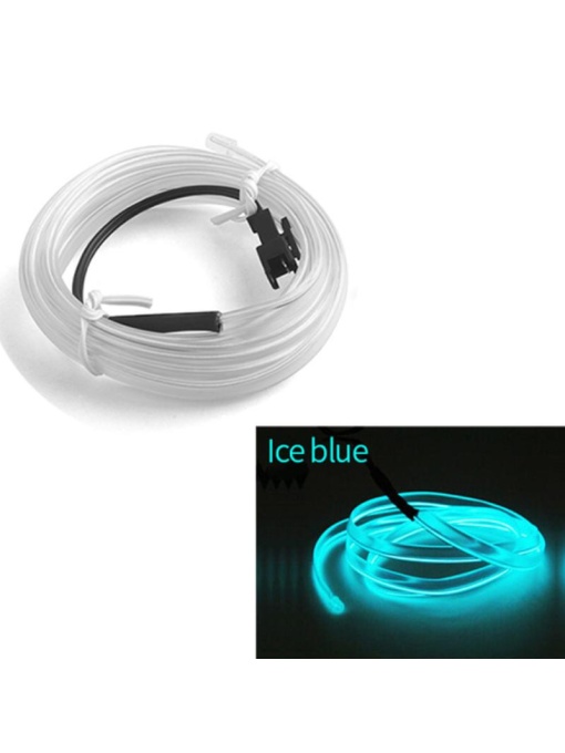 Fir Neon Auto "EL Wire" culoare Albastru Turcoaz, lungime 5M, alimentare 12V, droser inclus