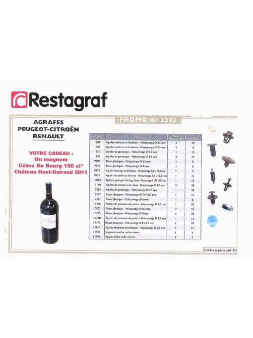 S2245 Set Promotional 323 Buc Agrafe Restagraf