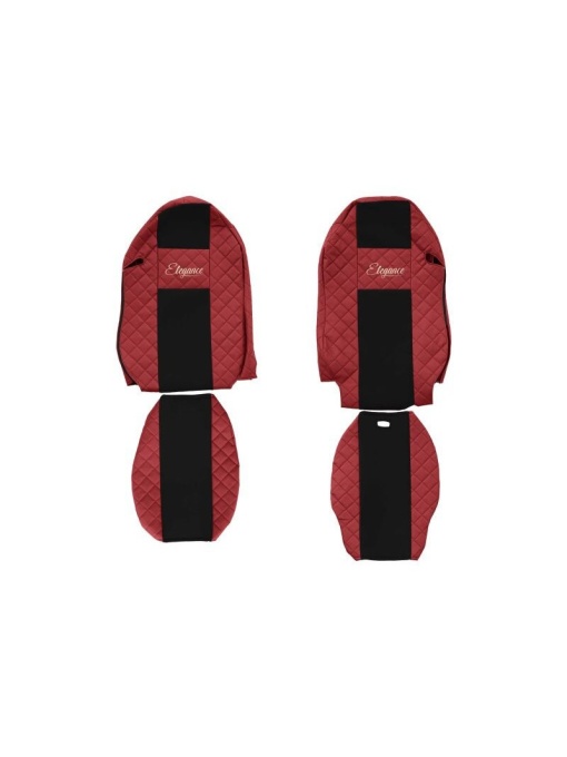 Set 2 huse scaun camion F-Core, Piele-ECO, pentru MERCEDES ACTROS MP2 / MP3, 2008+, Rosu/ Negru