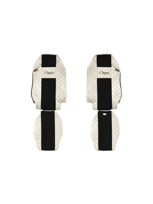 Set 2 huse scaun camion F-Core, Piele-ECO, pentru MERCEDES ACTROS MP2 / MP3, Bej/ Negru, 2002