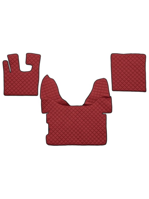 Set 3 covorase camion F-Core, Piele-ECO, pentru DAF XF 105, transmisie automata, Rosu