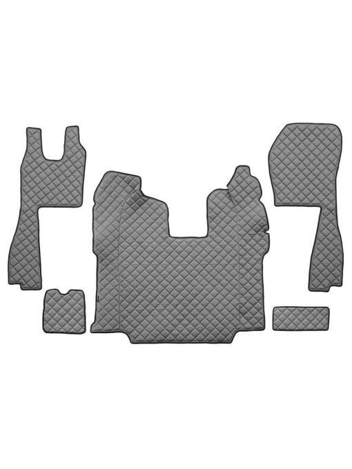 Set 5 covorase camion F-Core, Piele-ECO, pentru SCANIA L,P,G,R,S, transmisie automata, scaune standard, Gri