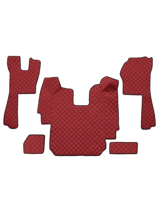 Set 5 covorase camion, piele ecologica rosie pentru SCANIA P,G,R,T 03.04- transmisie automata