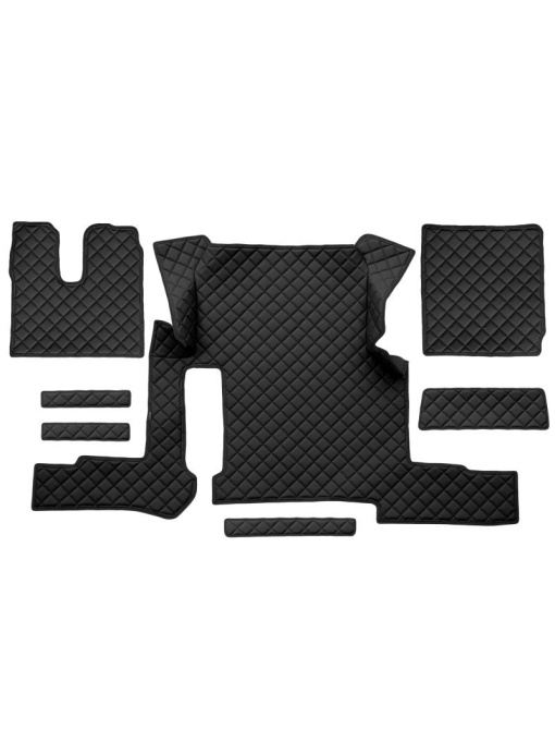 Set 7 covorase camion F-Core, Piele-ECO, pentru MAN TGX, transmisie manuala, 1 sertar, Negru