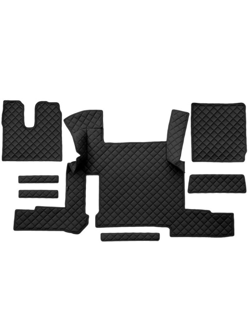 Set 7 covorase camion F-Core, Piele-ECO, pentru MAN TGX, transmisie automata, 2 sertare, Negru