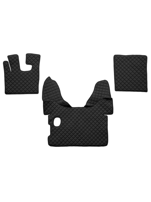 Set covorase/presuri F-CORE, DAF XF Euro 6, cutie manuala, piele ecologica, culoare negru, an fabricatie 2013-2017