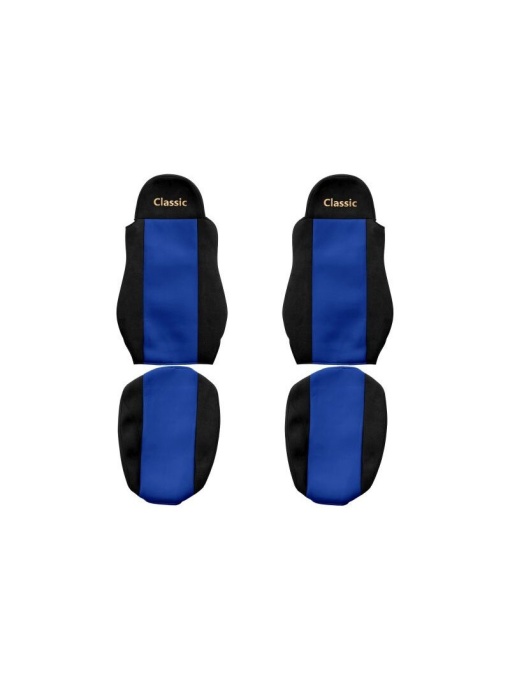 Set huse scaun camion, F-core, Classic, pentru DAF 95 XF, CF 85, LF 45, LF 55, XF 105, XF, Albastru