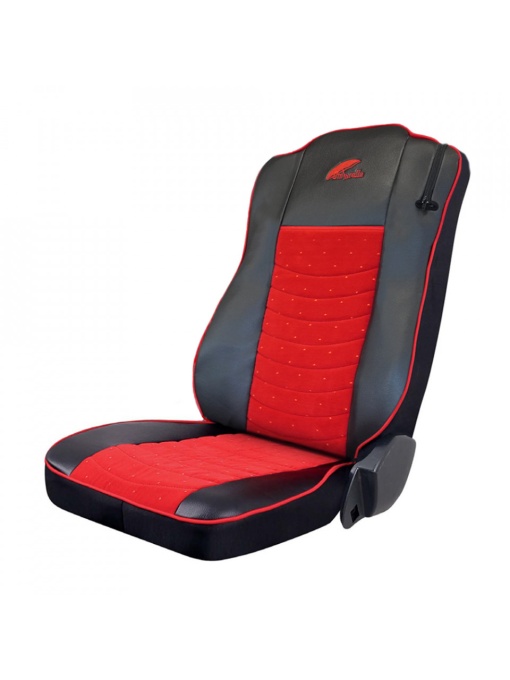 Set huse scaun UMBRELLA pentru MERCEDES MP5 MP6 EURO 6 ECO LEATHER+VELVET ROSU