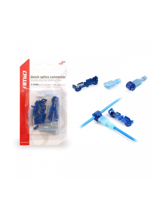 Cuplaje electrice pentru imbinari rapide de tip-T 0,75 - 2,5mm2, 15A, 5buc blister