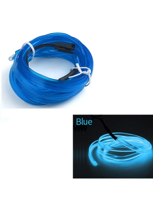 Fir Neon Auto "EL Wire" culoare Albastru, lungime 1M, alimentare 12V, droser inclus