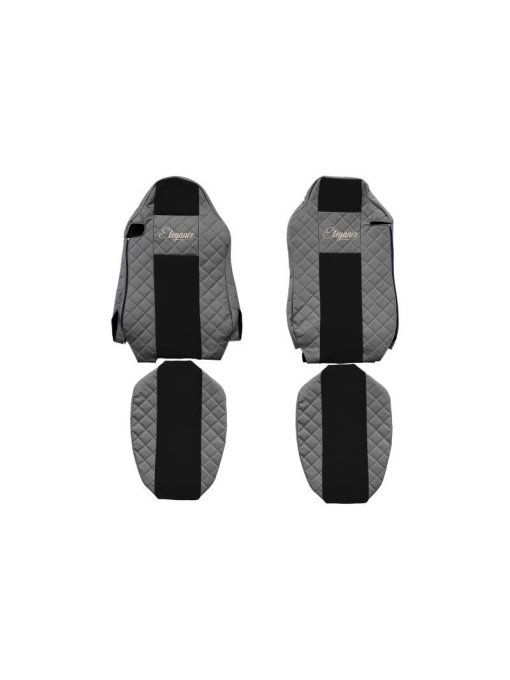 Set 2 huse scaun camion F-Core, Piele-ECO, pentru MAN TGS, TGX, Gri/ Negru, scaune ISRI