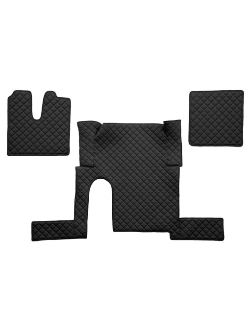 Set 3 covorase camion F-Core, Piele-ECO, pentru MAN TGX, transmisie manuala, 1 sertar, Negru
