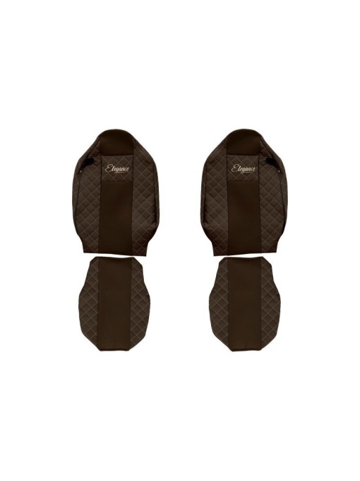 Set 2 huse scaun camion F-Core, Piele-ECO, pentru Renault T, Maro