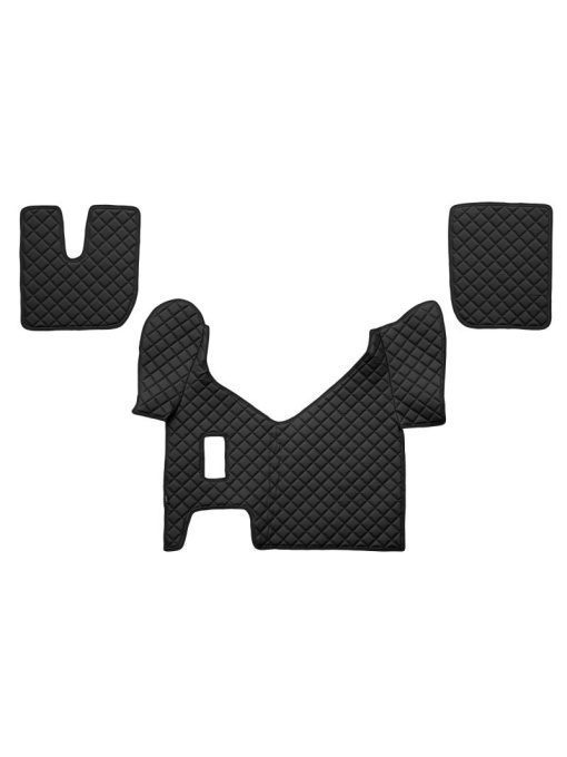 Set 3 covorase camion F-Core, Piele-ECO, pentru IVECO STRALIS, transmisie manuala, Negru