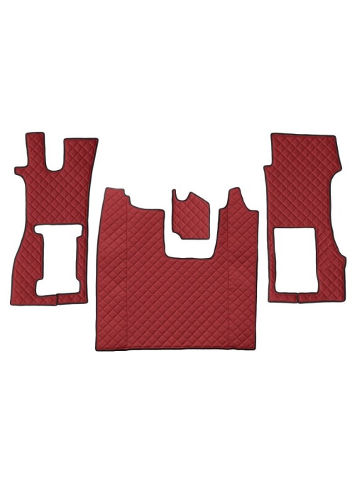 Set 4 covorase camion F-Core, Piele-ECO, pentru SCANIA L,P,G,R,S, 2016+, scaun pasager pneumatic, Rosu