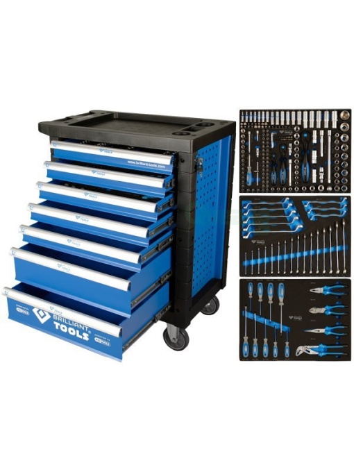 Carucior De Atelier 7 Sertare Echipat Cu 207 Pcs-Brilliant