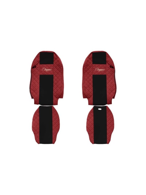 Set 2 huse scaun camion F-Core, Piele-ECO, pentru MERCEDES ACTROS MP2 / MP3, Rosu/ Negru, 2002