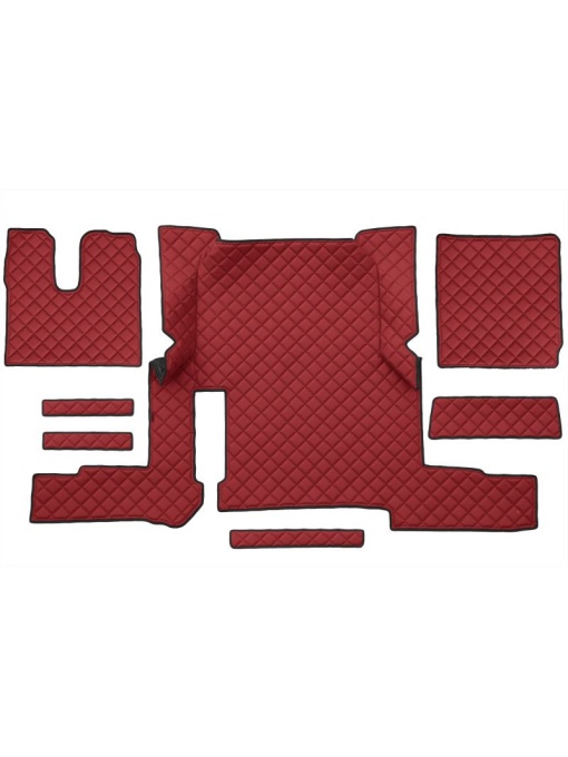 Set 7 covorase camion F-Core, Piele-ECO, pentru MAN TGX, transmisie automata, 1 sertar, Rosu