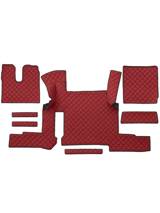 Set 7 covorase camion F-Core, Piele-ECO, pentru MAN TGX, transmisie automata, 2 sertare, Rosu