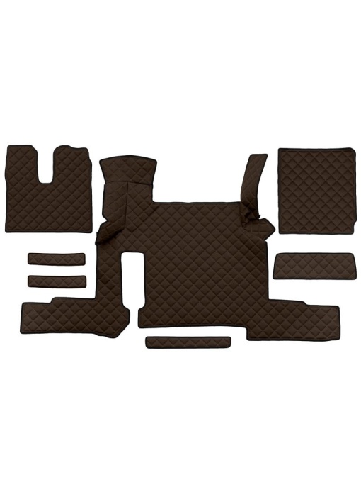 Set 7 covorase camion F-Core, Piele-ECO, pentru MAN TGX, transmisie automata, 2 sertare, Maro