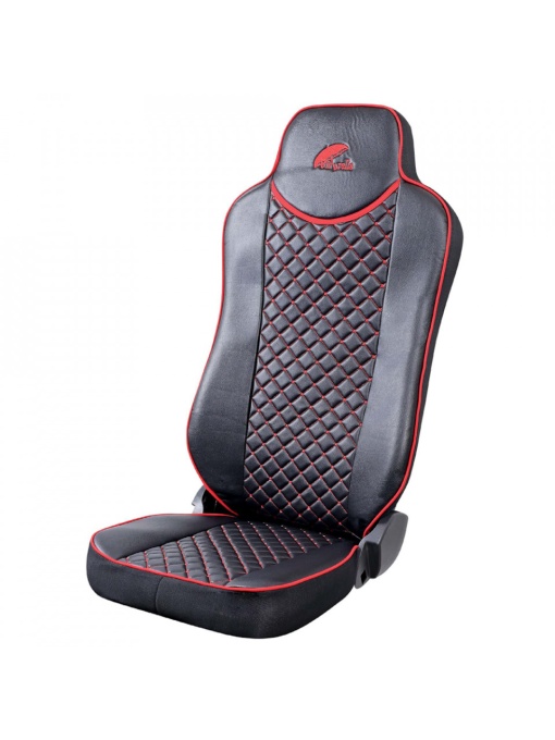 Set huse scaun UMBRELLA pentru SCANIA R SERIE 2006-2020 ECO LEATHER BLACK+RED