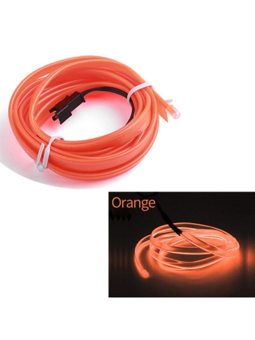 Fir Neon Auto "EL Wire" culoare Orange, lungime 5M, alimentare 12V, droser inclus
