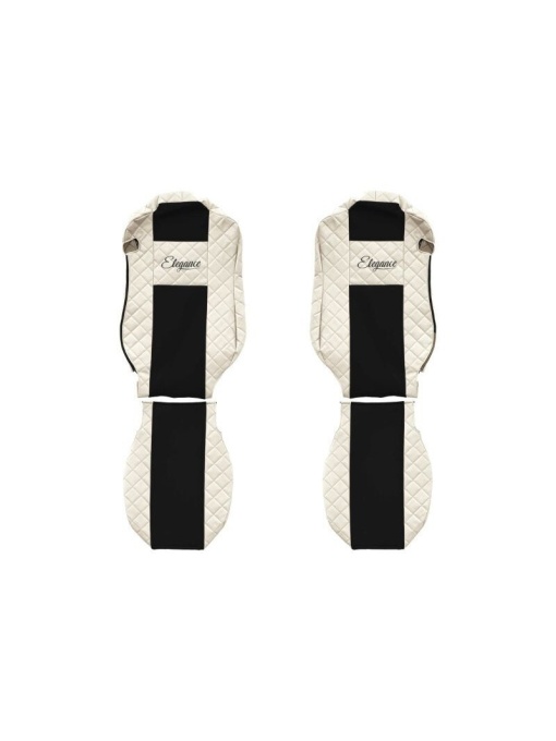Set 2 huse scaun camion F-Core, Piele-ECO, pentru MERCEDES ACTROS MP4 / MP5, Bej/ Negru, scaune standard