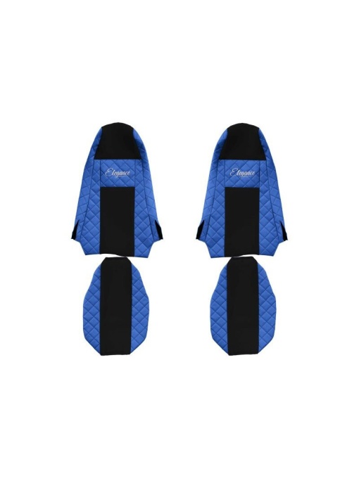 Set 2 huse scaun camion F-Core, Piele-ECO, pentru SCANIA P,G,R,T, cabina STREAMLINE, Albastru/ Negru