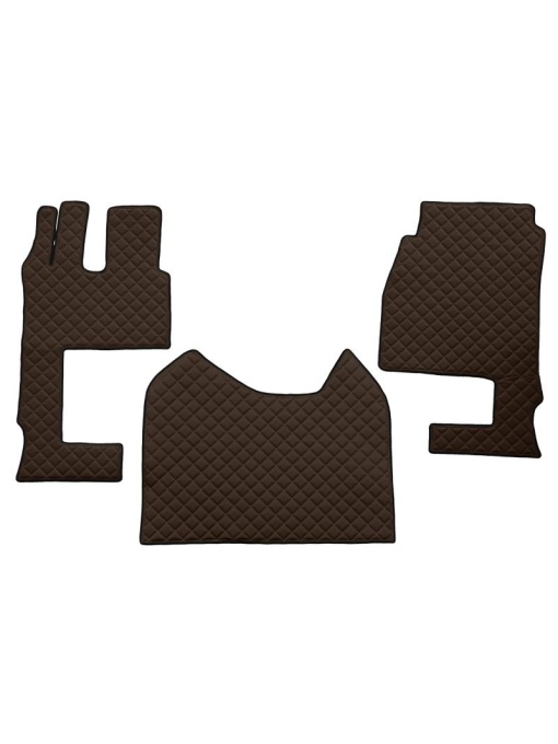 Set 3 covorase camion F-Core, Piele-ECO, MERCEDES ACTROS MP4 / MP5, cabina lata 250cm, scaun pasager convertibil, Maro