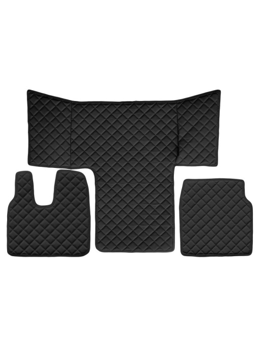 Set 3 covorase camion F-Core, Piele-ECO, pentru MAN TGS, cabina L, LX, Negru