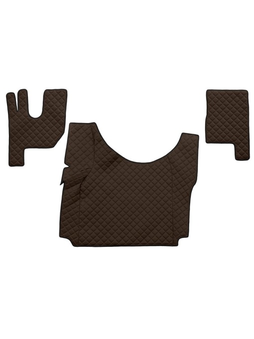 Set 3 covorase camion F-Core, Piele-ECO, pentru Renault T, tunel inalt, Maro
