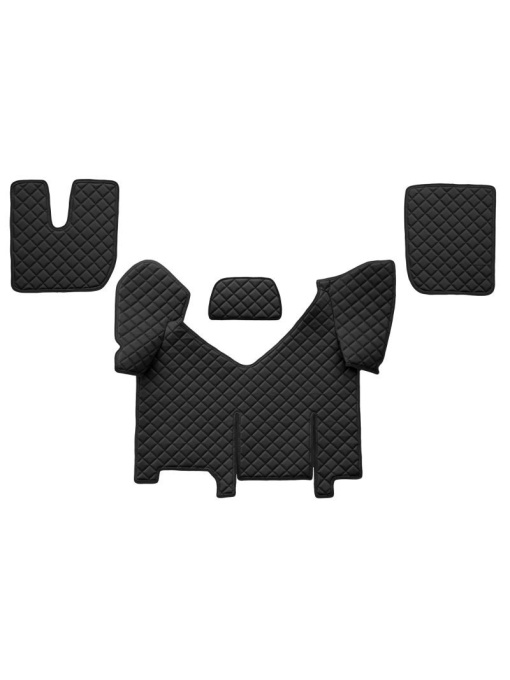 Set 4 covorase camion F-Core, Piele-ECO, pentru IVECO STRALIS, transmisie automata, versiune cu frigider, Negru