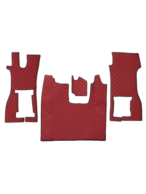 Set 4 covorase camion F-Core, Piele-ECO, pentru SCANIA L,P,G,R,S, scaun pasager convertibil, 2016+, Rosu