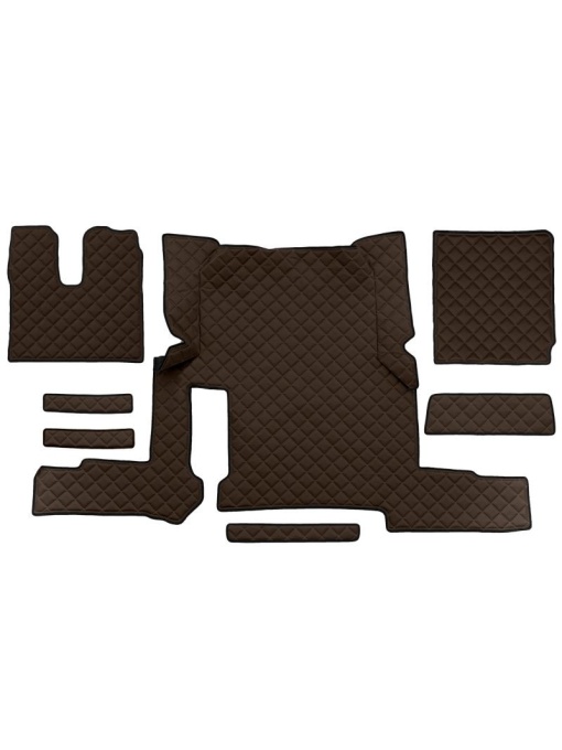 Set 7 covorase camion F-Core, Piele-ECO, pentru MAN TGX, transmisie automata, 1 sertar, Maro