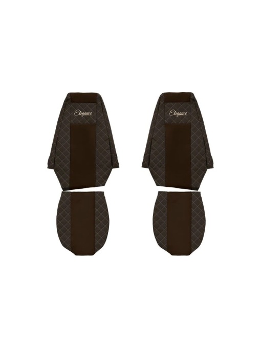 Set 2 huse scaun camion F-Core, Piele-ECO, pentru RENAULT PREMIUM, Maro