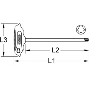 Cheie Cu Maner In T Torx Lunga, T15