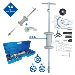 Extractor Butuc Roata Cu Ciocan Culisant Forjat 14 Pcs-Brilliant - Bt671300