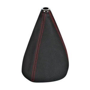 Manson piele perforata schimbator, negru, cusaturi rosii, Lampa