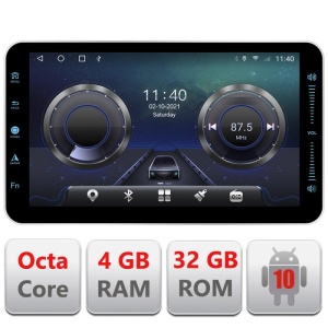Navigatie universala 1DIN ecran de 10" Android internet Octa Core 4G bluetooth Gps Radio E402