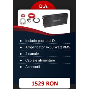 Pachet 2 Difuzoare Audio System Component CARBON 165 + 2 Difuzoare Carbon 165 Coaxiale + Amplificator 4X60Watt RMS