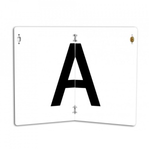 Placa pliabila insemn A, HICO TWY069, 400 x 300 mm, aluminiu, vertical, alb-negru