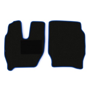 Set 2 covorase camion F-Core, velur, pentru IVECO STRALIS, cabina ACTIVE DAY,ACTIVE TIME 2002+, Negru - Albastru
