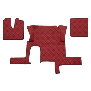 Set 3 covorase camion F-Core, Piele-ECO, pentru MAN TGX, transmisie automata, un sertar, Rosu