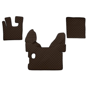 Set 3 covorase camion, piele ecologica maro pentru DAF XF 105 10.05- transmisie manuala