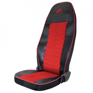 Set huse scaun UMBRELLA pentru SCANIA R SERIE 2006-2020 ECO LEATHER + VELVET BLACK+RED