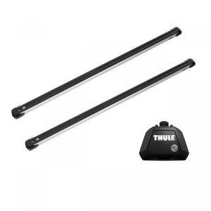 Bare transversale Thule Evo Raised Rail Slidebar dedicate pentru Dacia Sandero Stepway 2013-2020 cu bare longitudinale