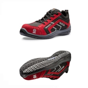 Incaltaminte de protectie curse Sparco Drive Line Urban Evo - piele intoarsa,Negru/Gri/Rosu , marime: 45