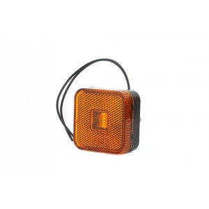 Lampă gabarit, WAŚ, pătrată, marcaj lateral, LED galben, W63, 12/24V